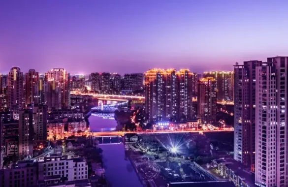 Modern city with skyscrapers