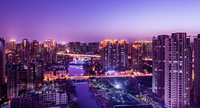 Modern city with skyscrapers